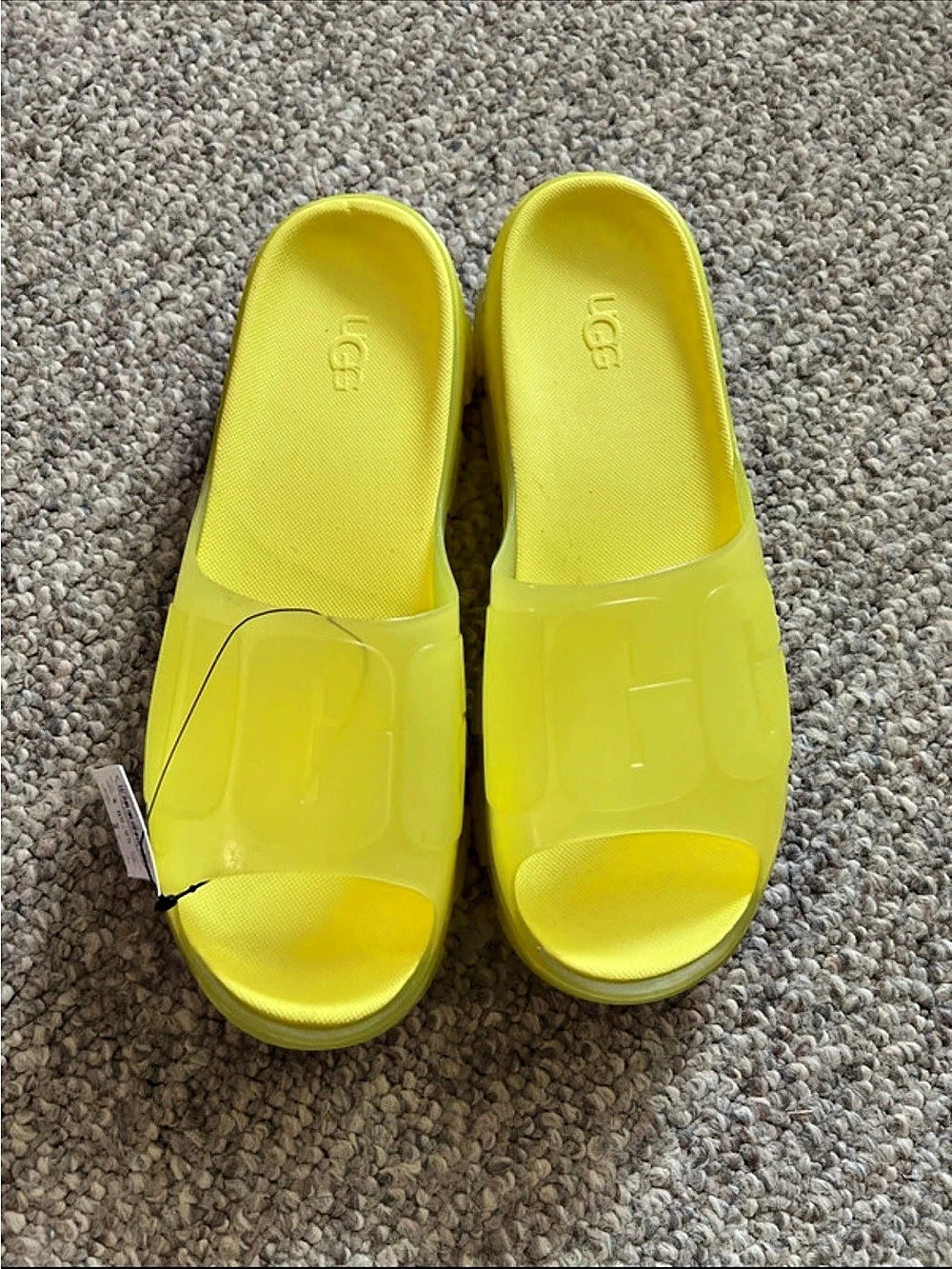 UGG Jella Clear Slide Yellow Platform Sandals